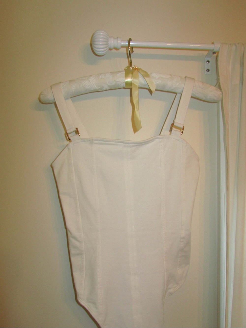 H&M white bodysuit with gold buckles